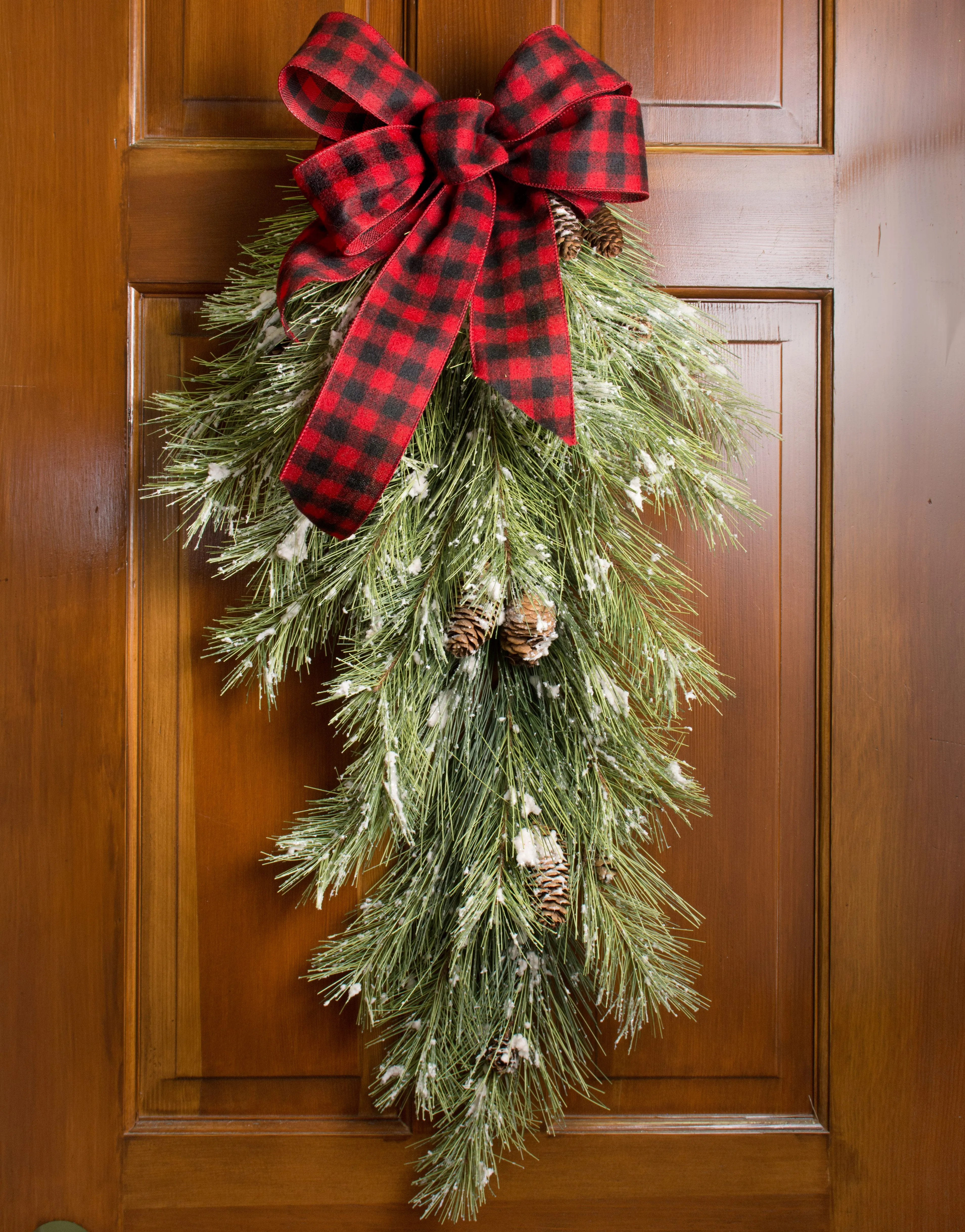 30" Northwoods Pine Teardrop: Flocked Green