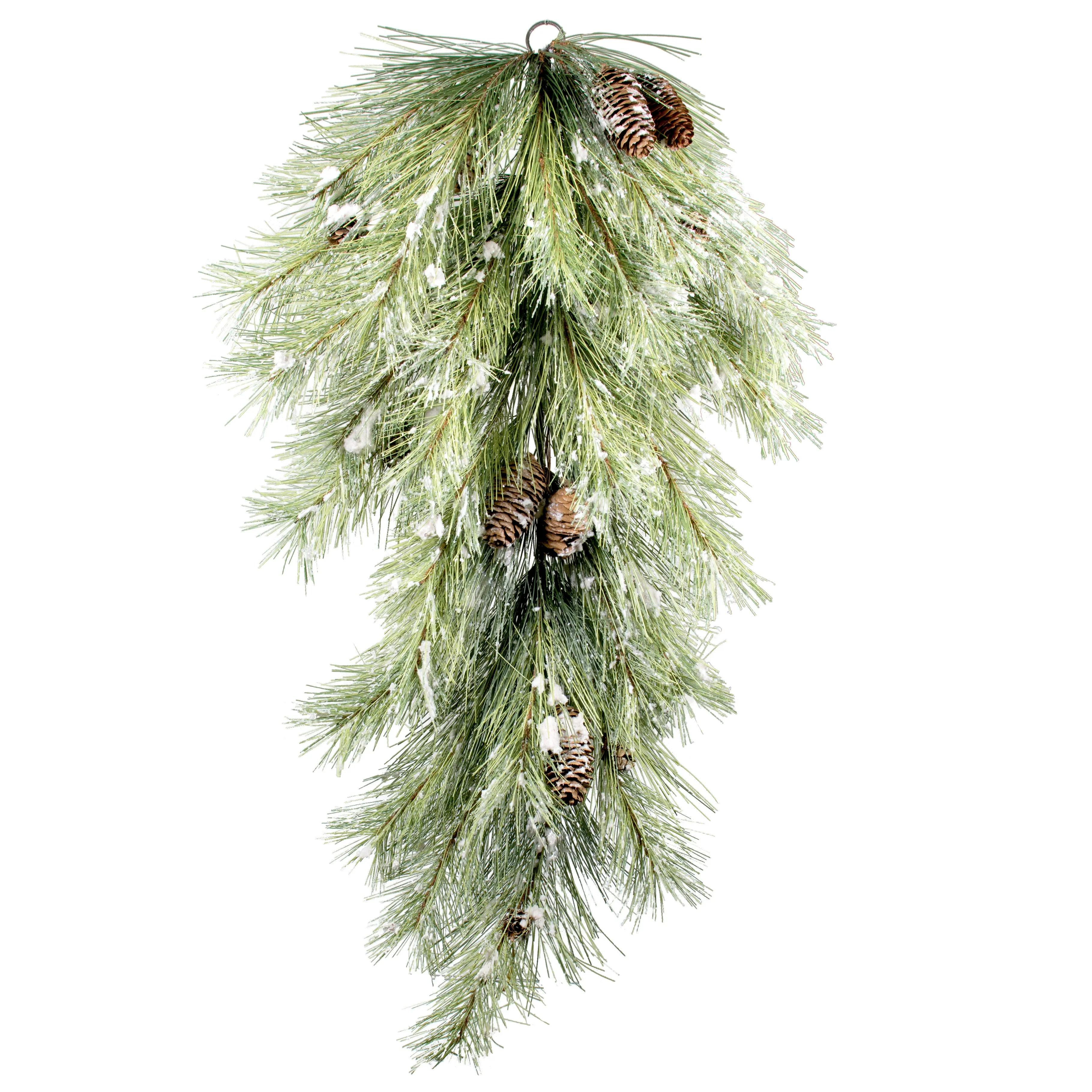 30" Northwoods Pine Teardrop: Flocked Green
