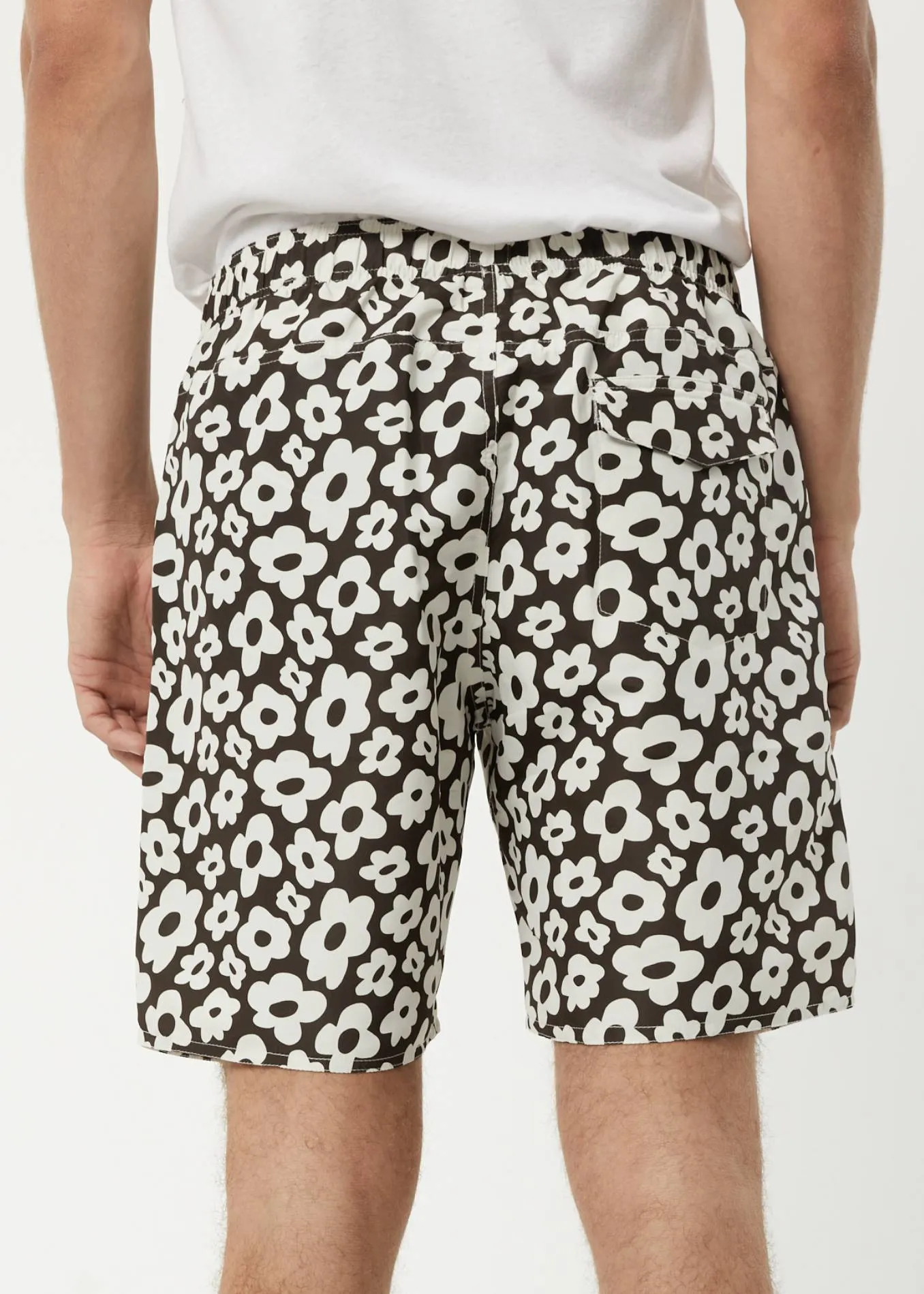 AFENDS Mens Baywatch Alohaz - Elastic Waist Shorts - Coffee