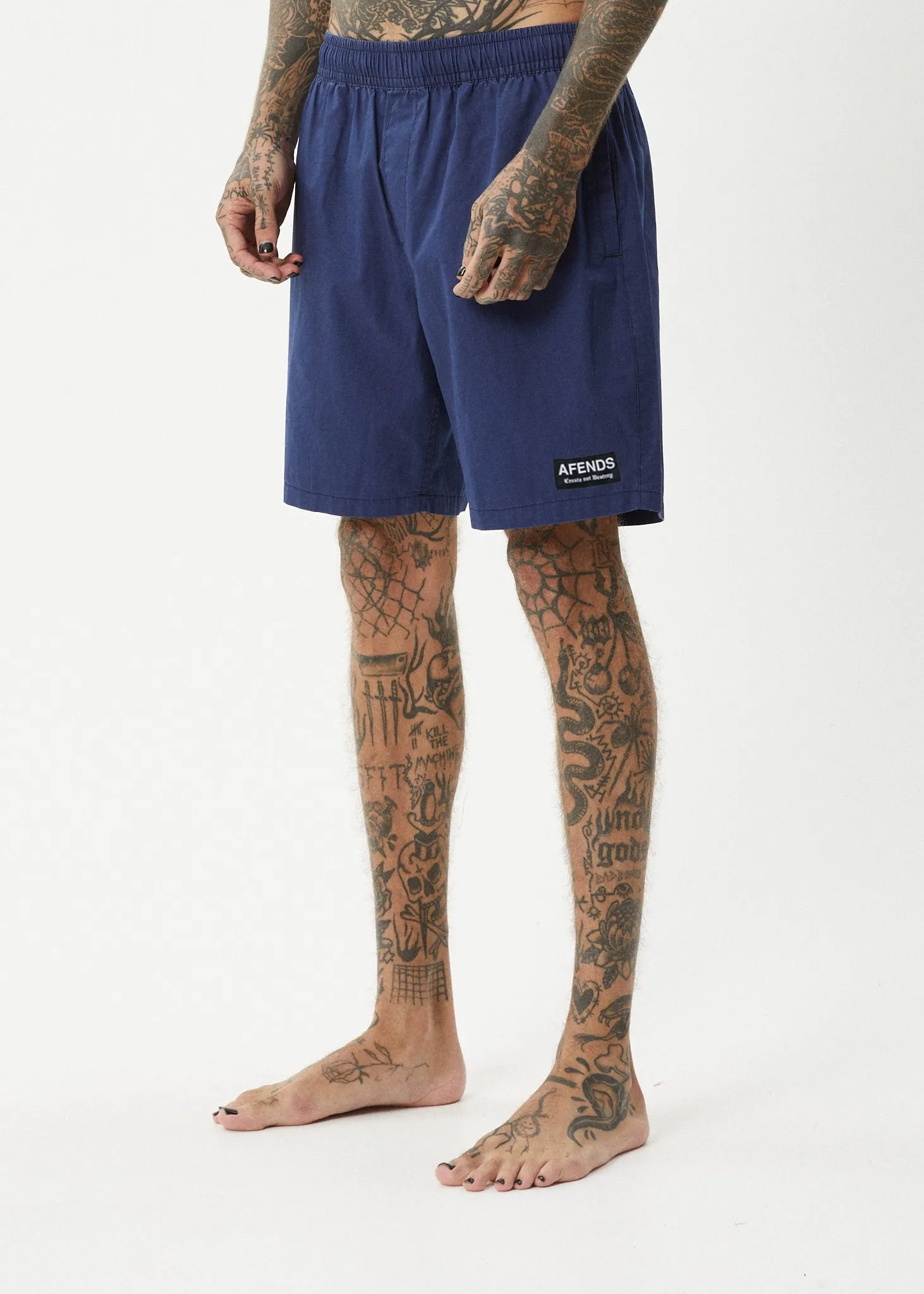 AFENDS Mens The Dopamine - Swim Short 18" - Navy