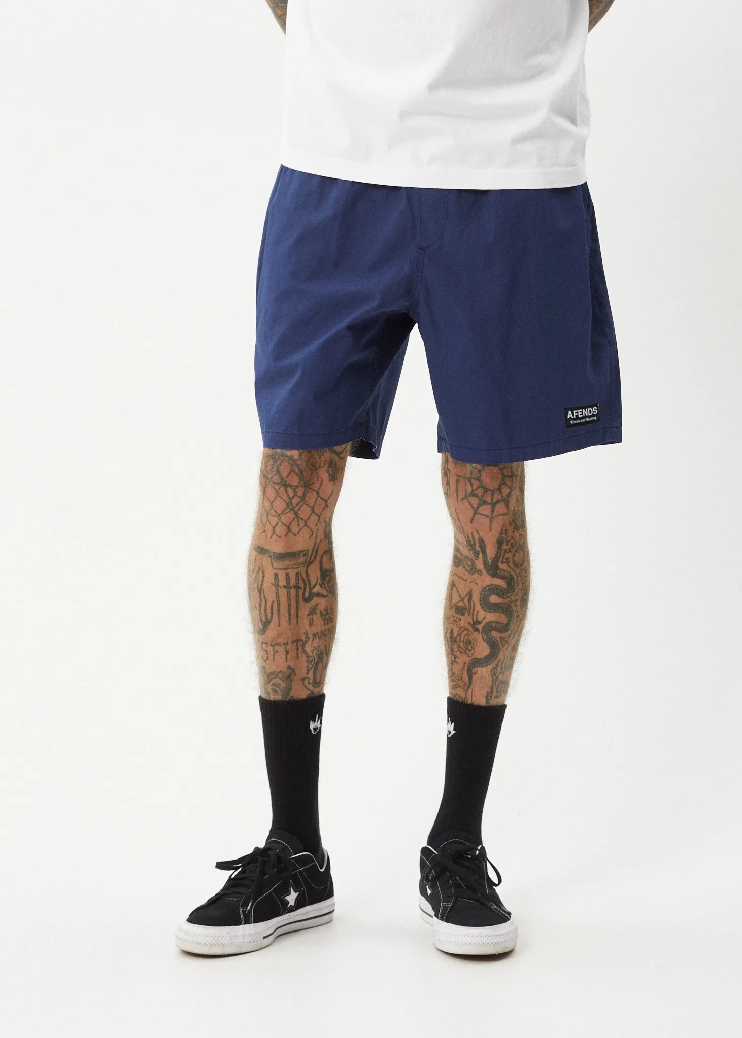 AFENDS Mens The Dopamine - Swim Short 18" - Navy