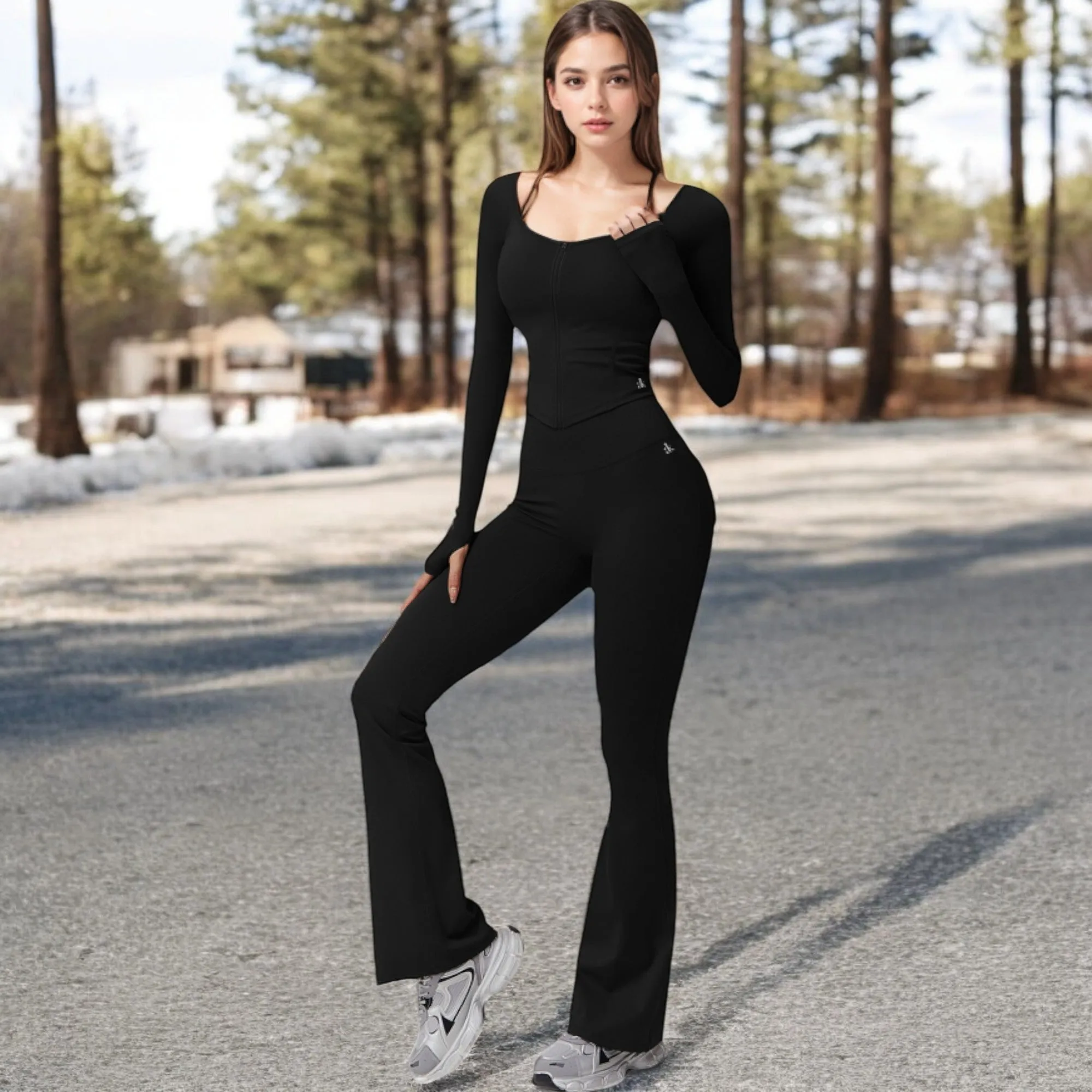 Anna-Kaci Women's High Waist Flared Leg Yoga Pants