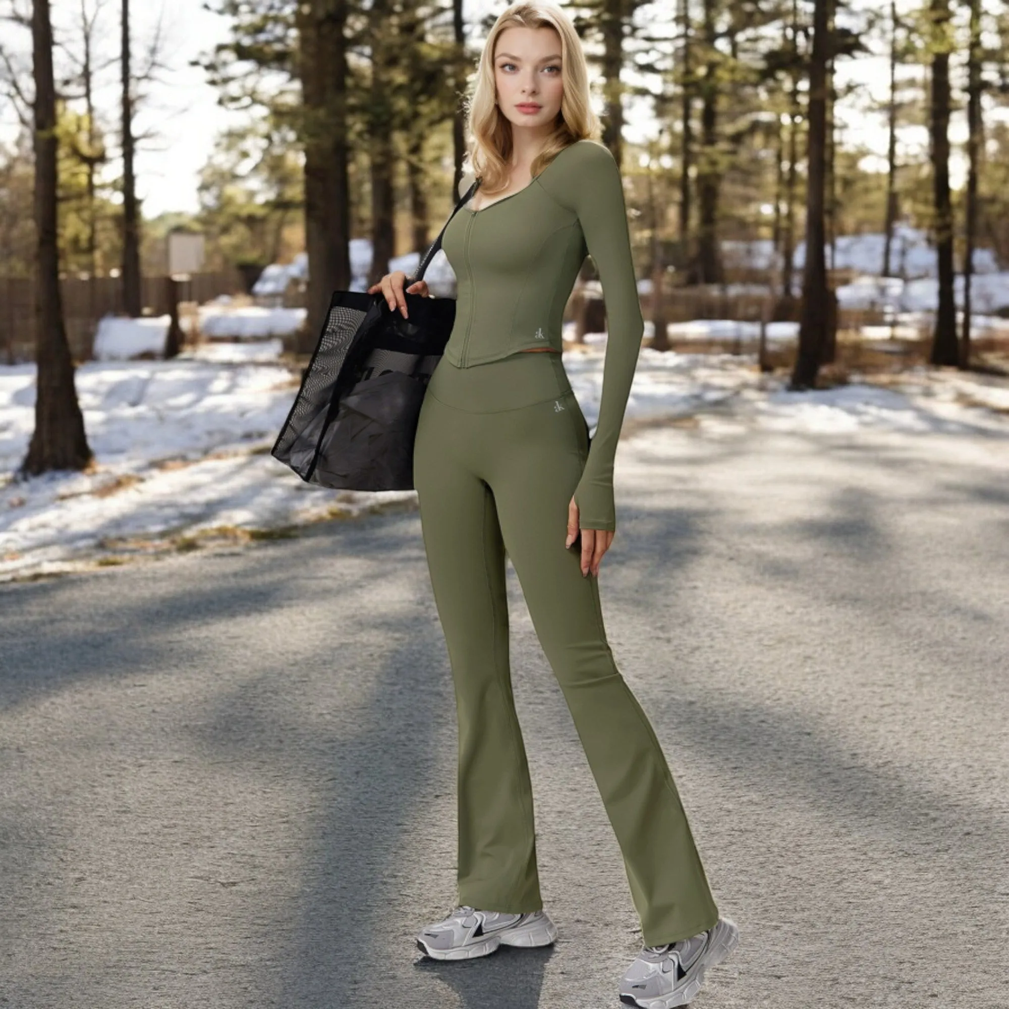 Anna-Kaci Women's High Waist Flared Leg Yoga Pants