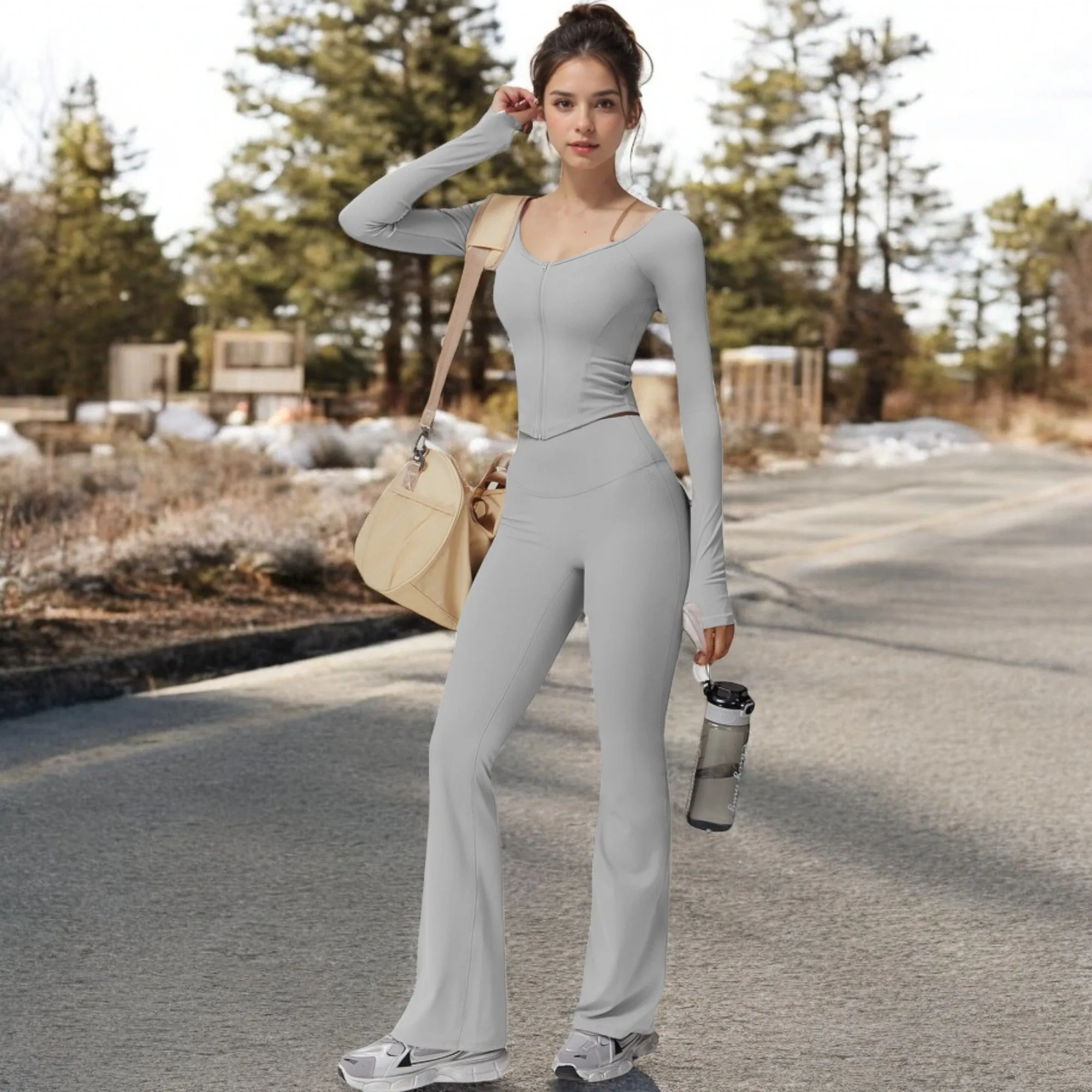 Anna-Kaci Women's High Waist Flared Leg Yoga Pants