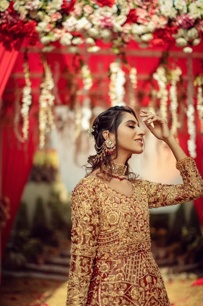 Attractive Red Color Pakistani Designer Lehenga