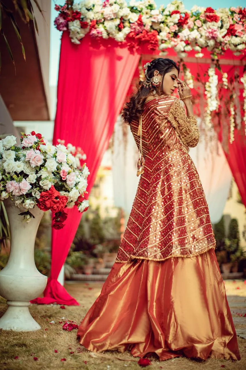 Attractive Red Color Pakistani Designer Lehenga