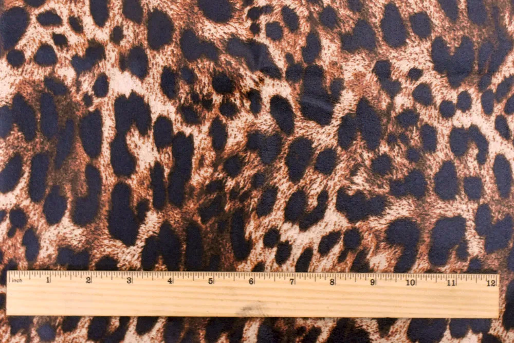 Beige-Multi Famous Maker Cheetah Printed Stretch Tricot Yoga Knit Fabric