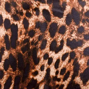 Beige-Multi Famous Maker Cheetah Printed Stretch Tricot Yoga Knit Fabric
