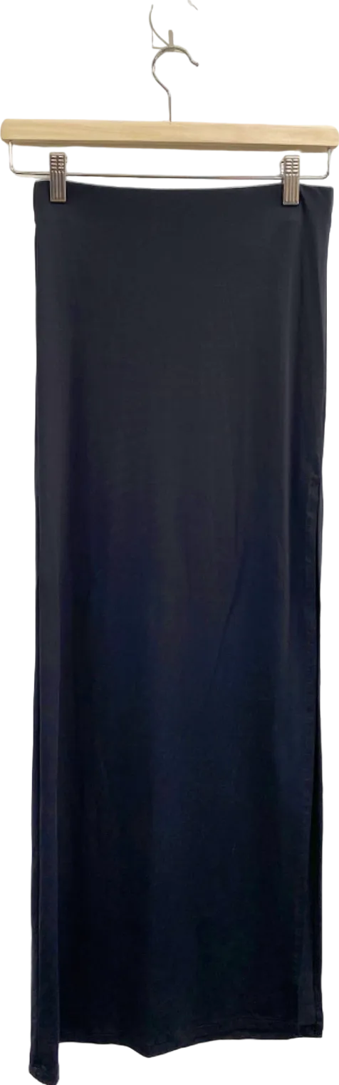 Bershka Black High Side Split Skirt XS