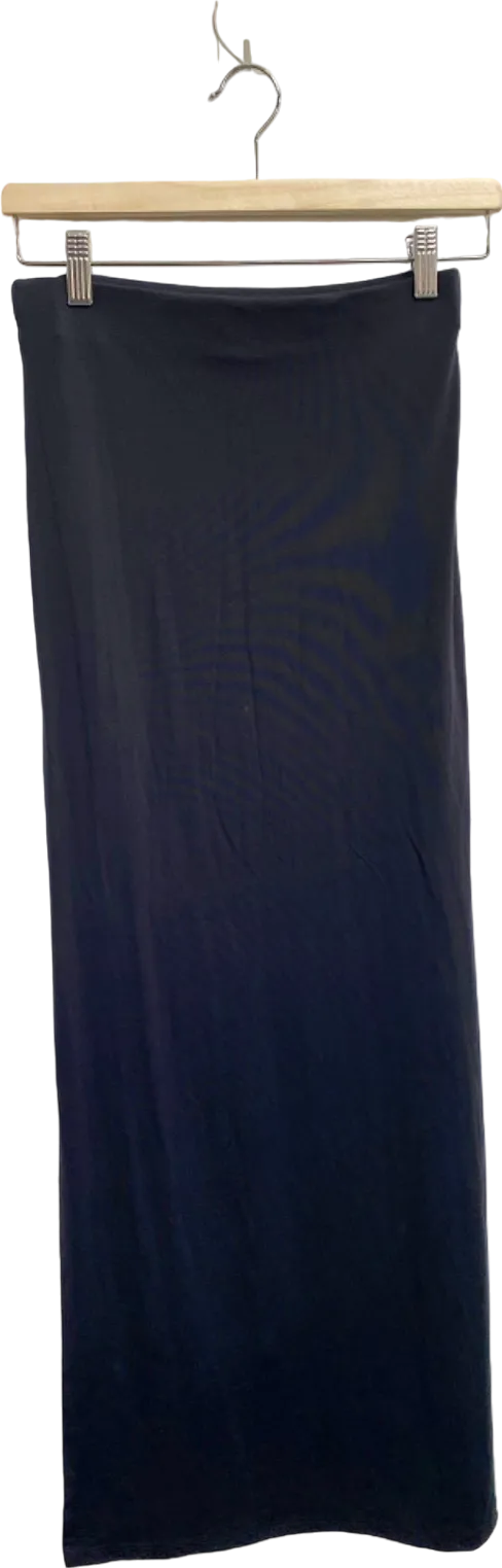 Bershka Black High Side Split Skirt XS