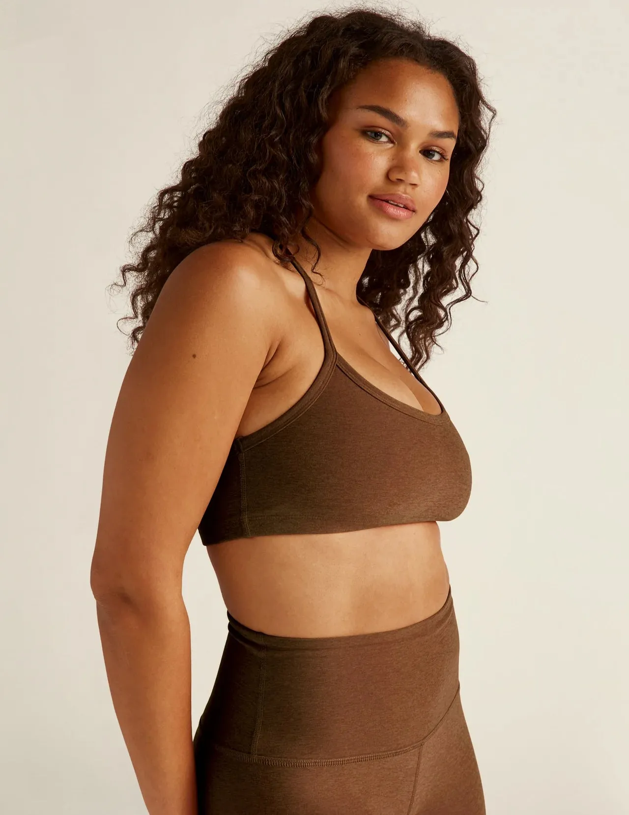 Beyond Yoga Spacedye Slim Racerback Bra - Bold Mocha Heather