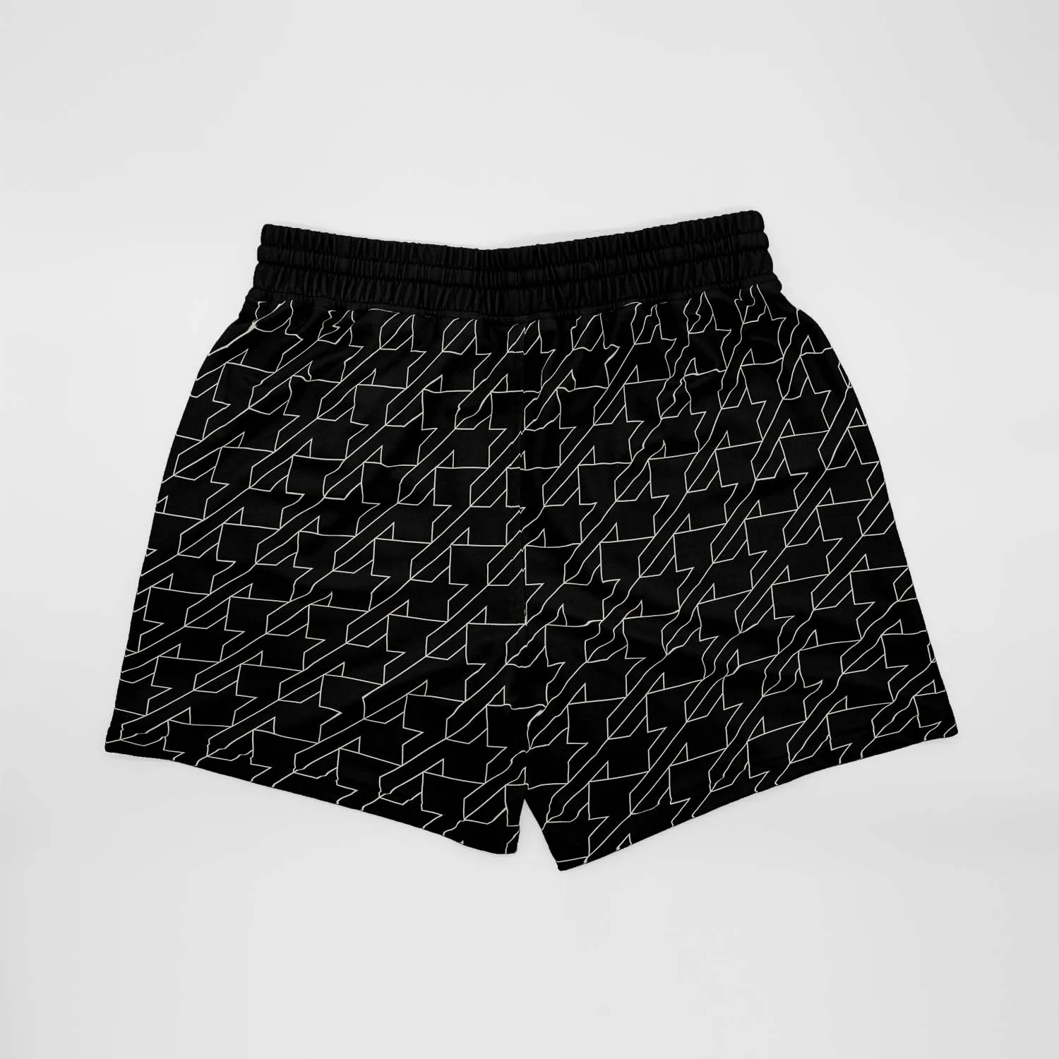Black Contemporary Houndstooth Men's Casual Athletic Shorts