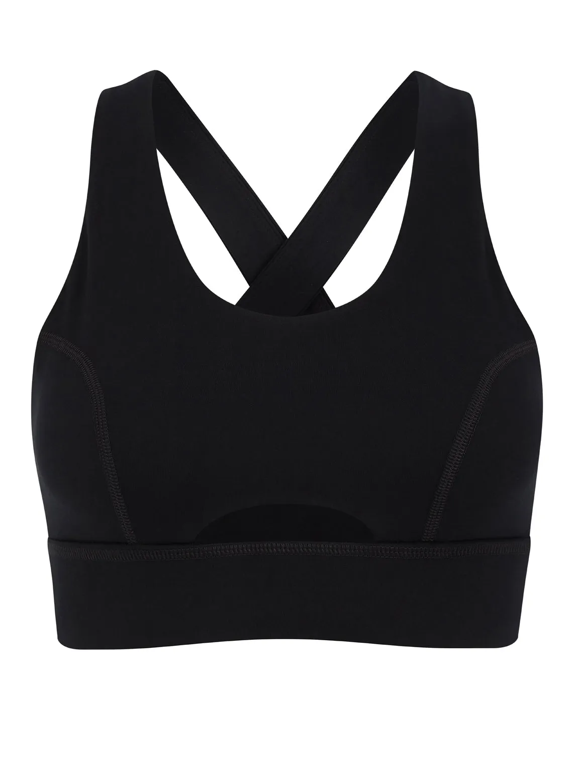 Black Cross Back Sports Bra