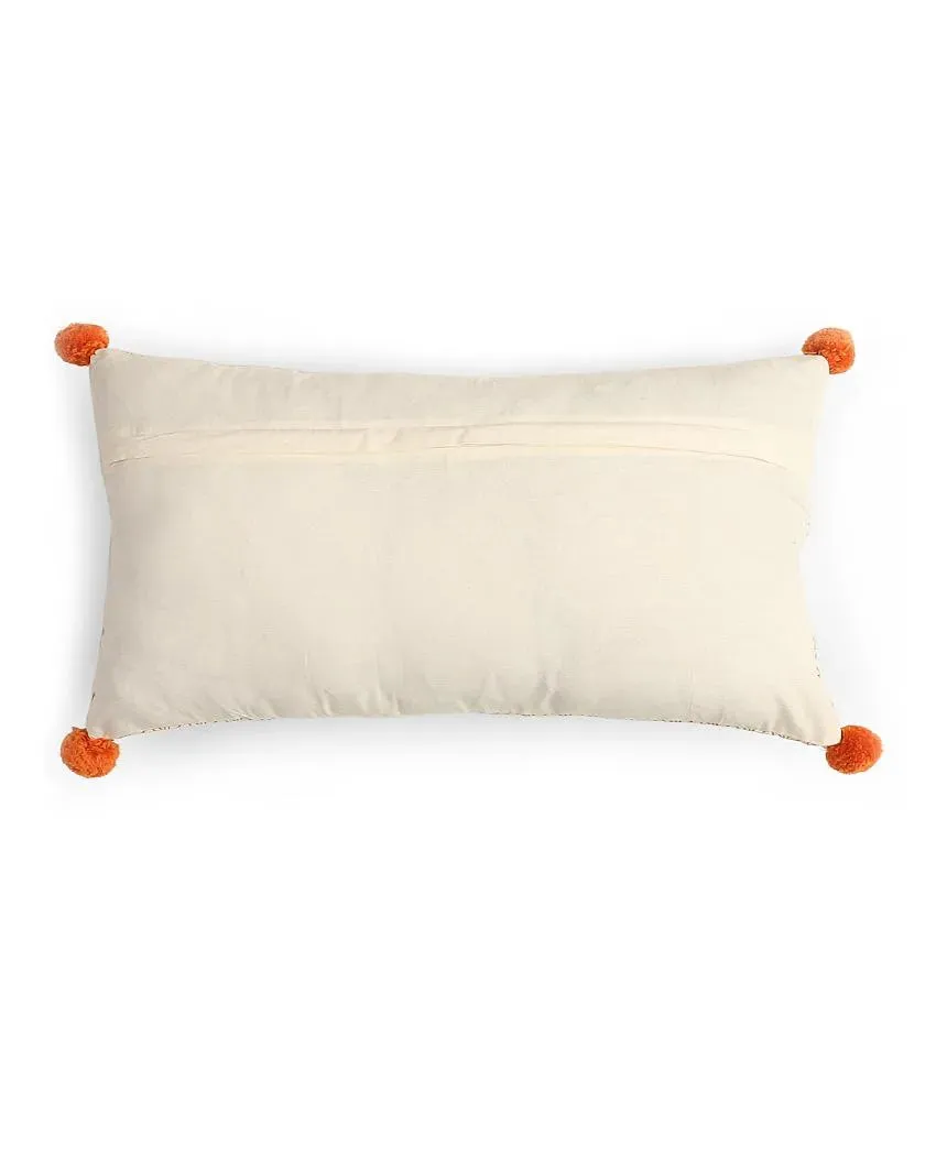Boho Girl Design Embroidered Cushion Cover | 12 x 20 inches