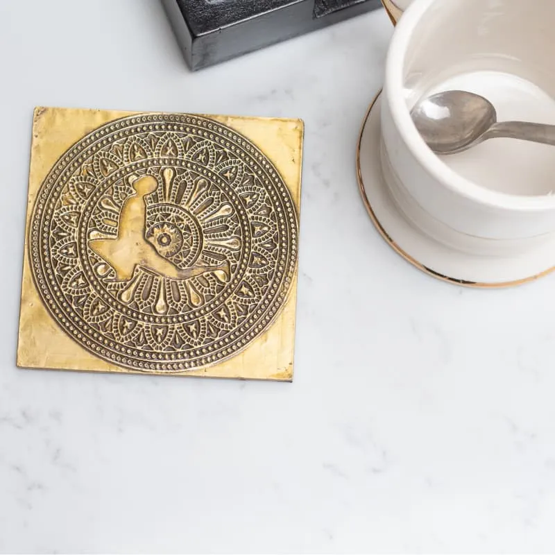 Brass Mandala Design Coasters