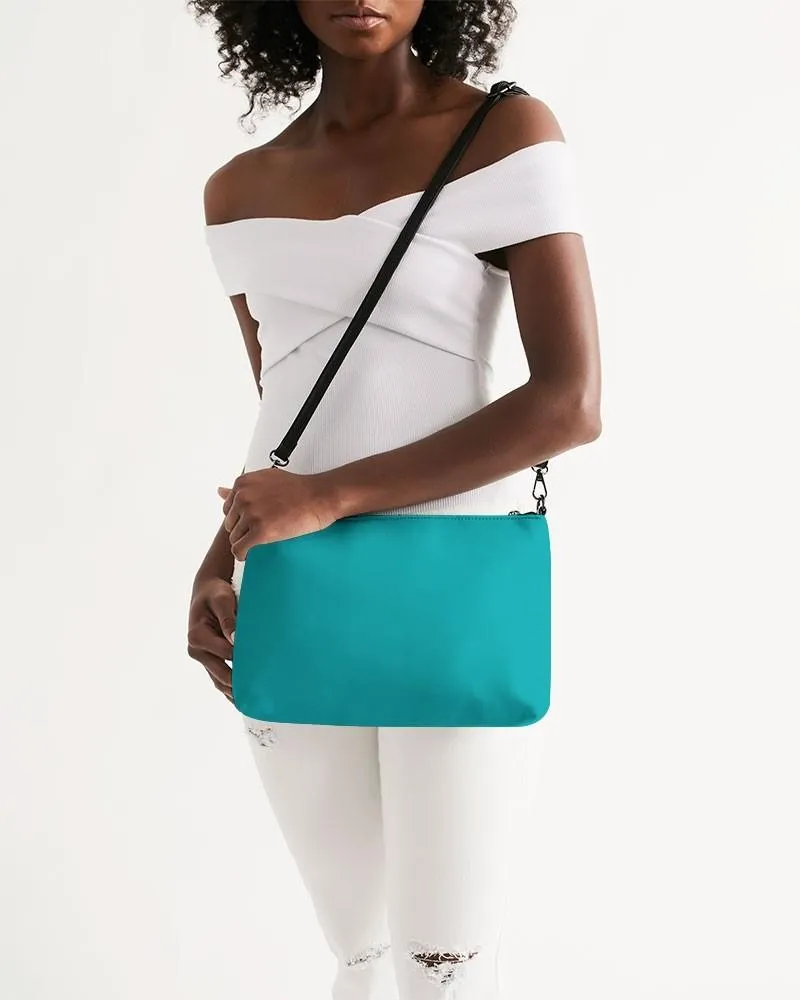 Bright Green Cyan Zip Pouch | Bright Pure Green Cyan | C100M0Y38K0