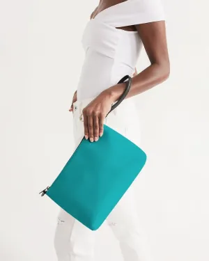 Bright Green Cyan Zip Pouch | Bright Pure Green Cyan | C100M0Y38K0