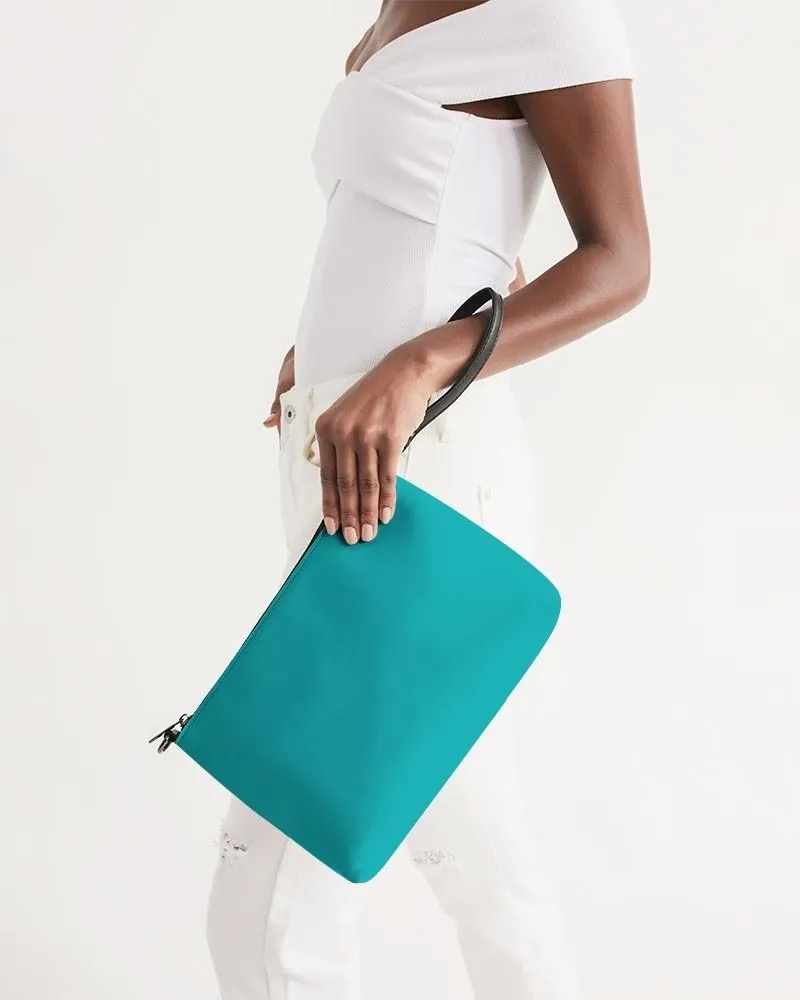 Bright Green Cyan Zip Pouch | Bright Pure Green Cyan | C100M0Y38K0
