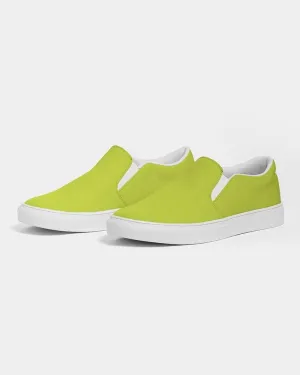 Bright Yellow Warm Green Slip-On Canvas Sneakers | Men's | Bright Pure Yellow Warm Green | C25M0Y100K0