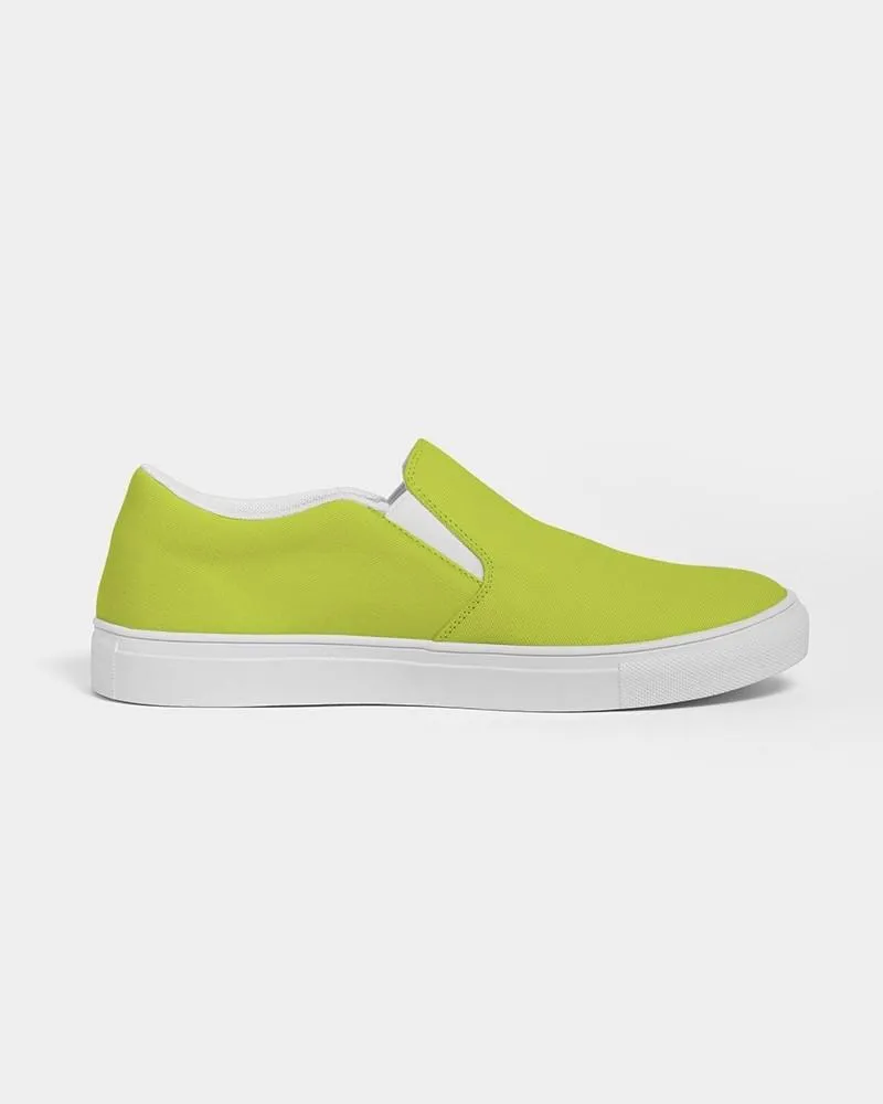 Bright Yellow Warm Green Slip-On Canvas Sneakers | Men's | Bright Pure Yellow Warm Green | C25M0Y100K0