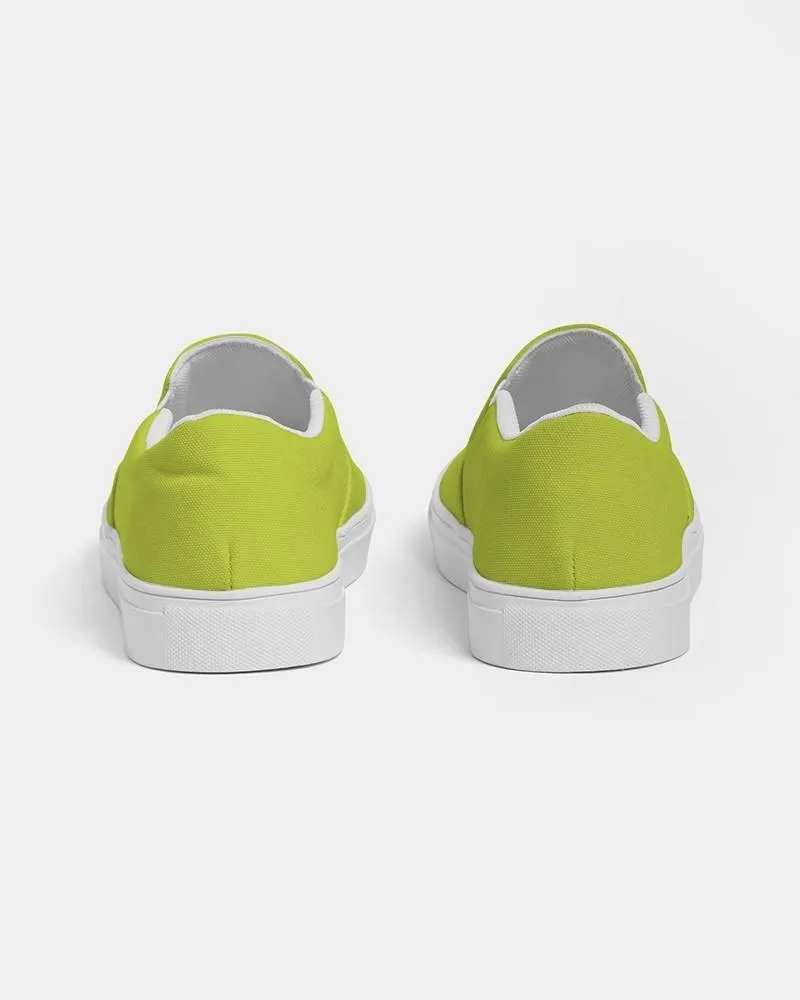 Bright Yellow Warm Green Slip-On Canvas Sneakers | Men's | Bright Pure Yellow Warm Green | C25M0Y100K0