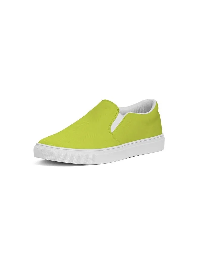 Bright Yellow Warm Green Slip-On Canvas Sneakers | Men's | Bright Pure Yellow Warm Green | C25M0Y100K0
