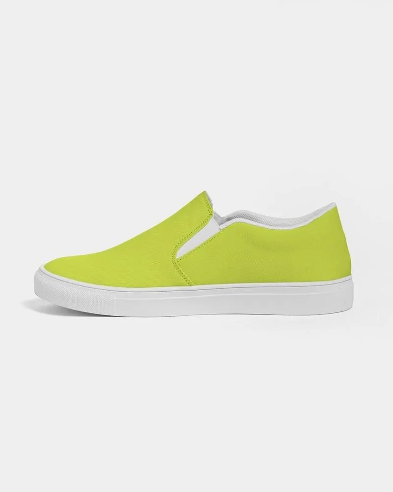 Bright Yellow Warm Green Slip-On Canvas Sneakers | Men's | Bright Pure Yellow Warm Green | C25M0Y100K0