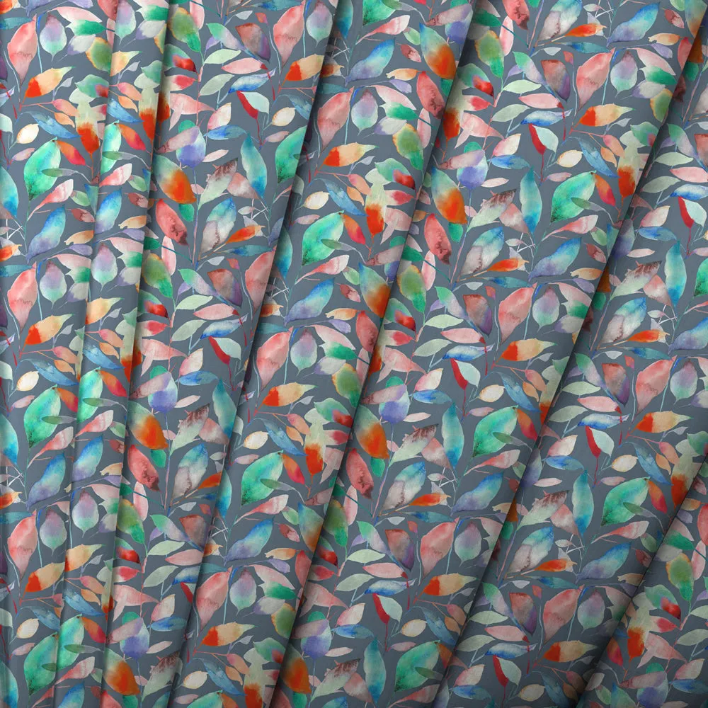 Brympton Printed Fine Lawn Cotton Apparel Fabric (By The Metre) Flame Navy
