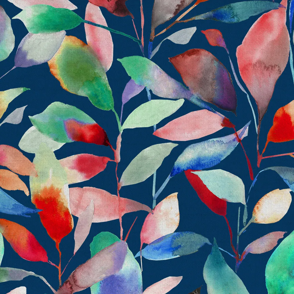 Brympton Printed Fine Lawn Cotton Apparel Fabric (By The Metre) Flame Navy