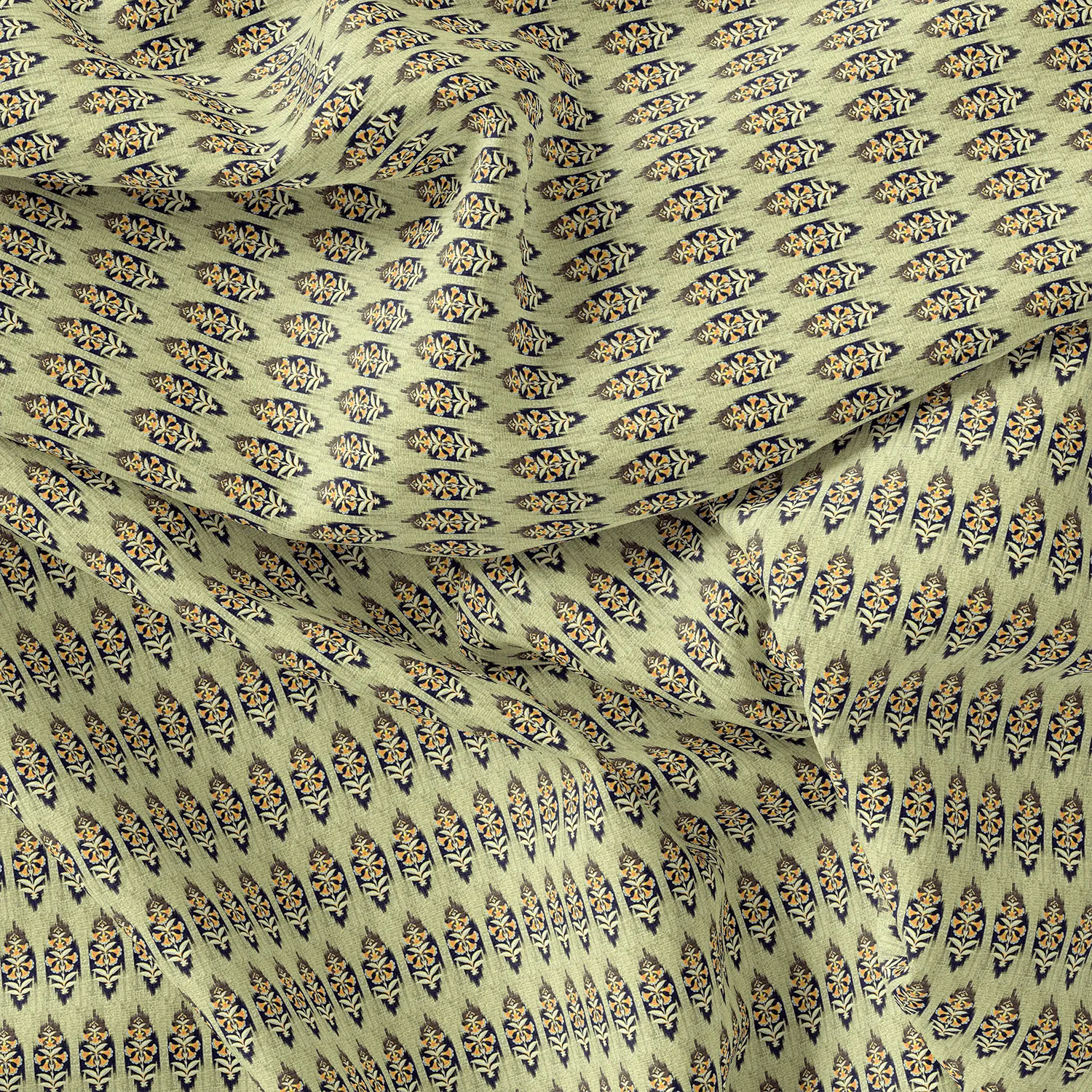 Burgundy Grey Ikat Pure Cotton Printed Fabric Material