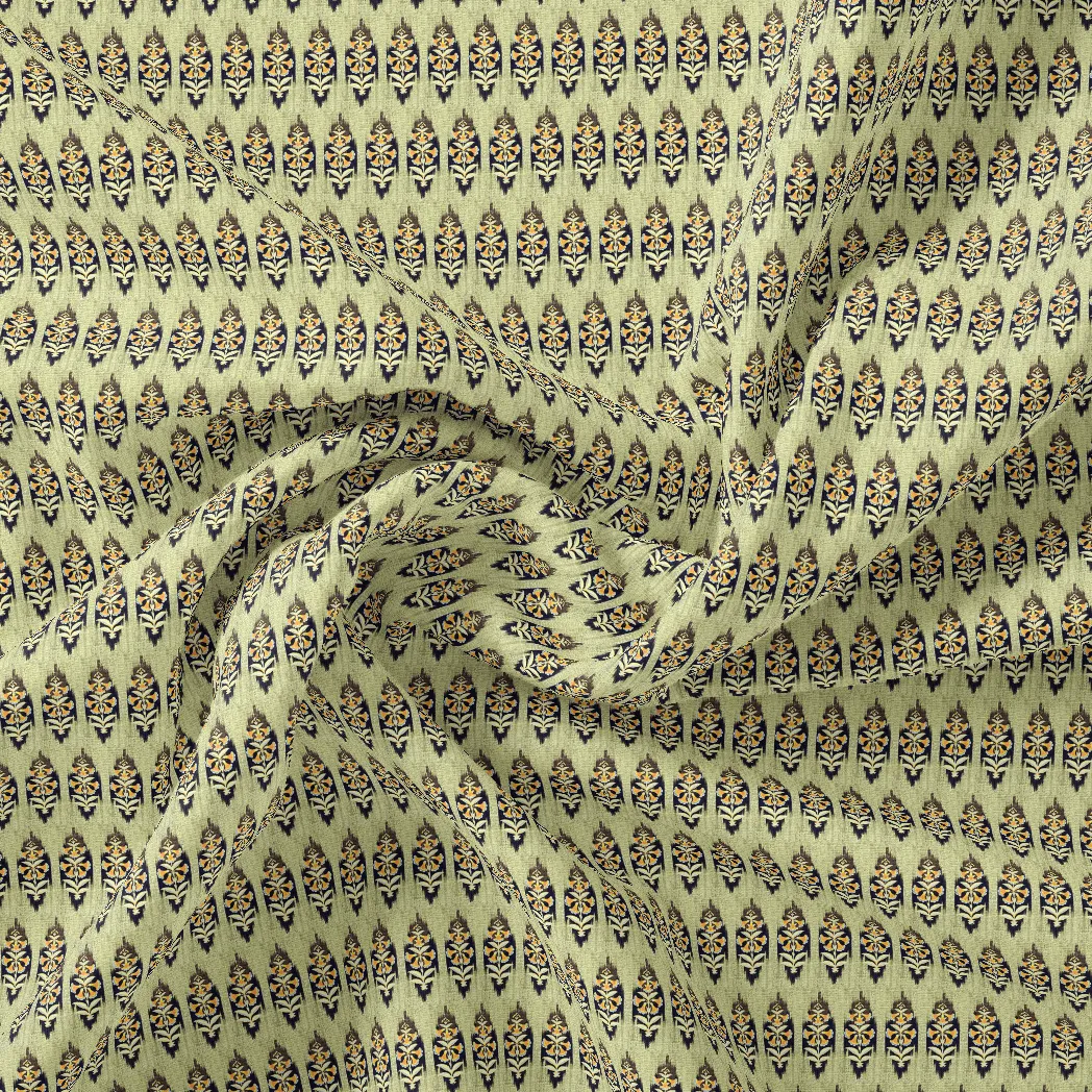 Burgundy Grey Ikat Pure Cotton Printed Fabric Material