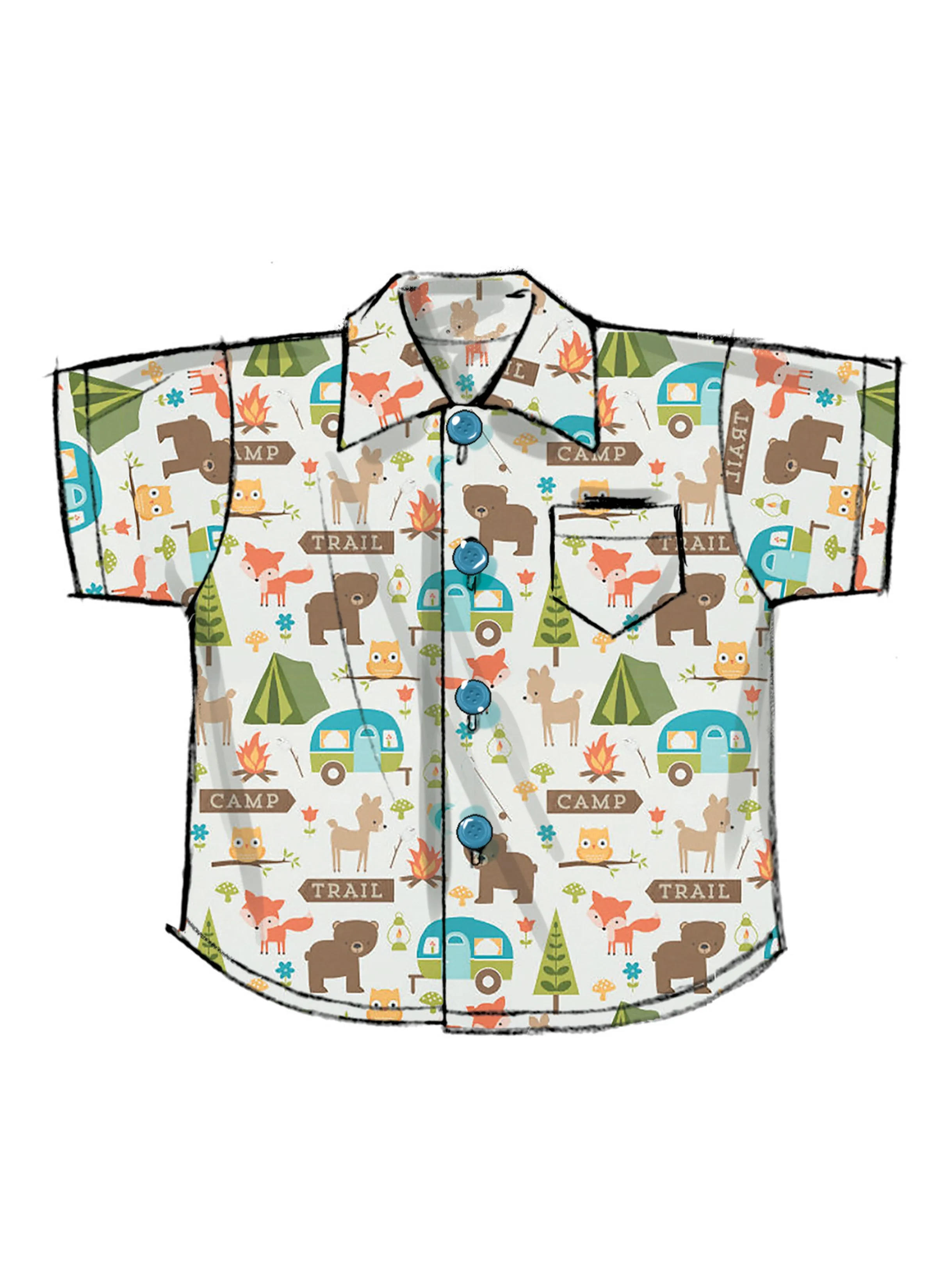 Butterick sewing pattern 6949 Babies' Shirts, T-Shirt, Pants and Hat