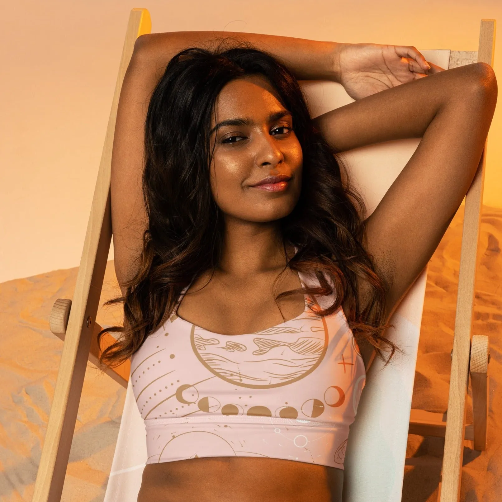 Celestial Style Longline Sports Bra, lioness-love