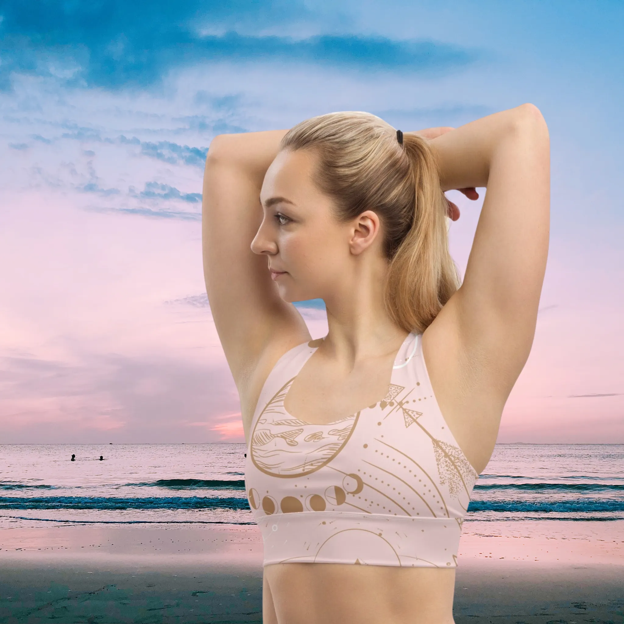 Celestial Style Longline Sports Bra, lioness-love