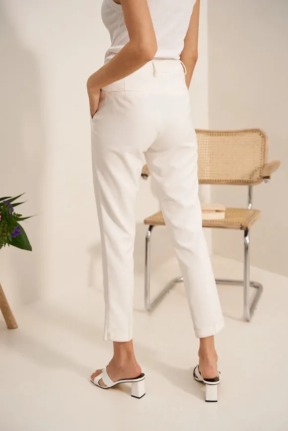 Cigarette Smoking Pants  White