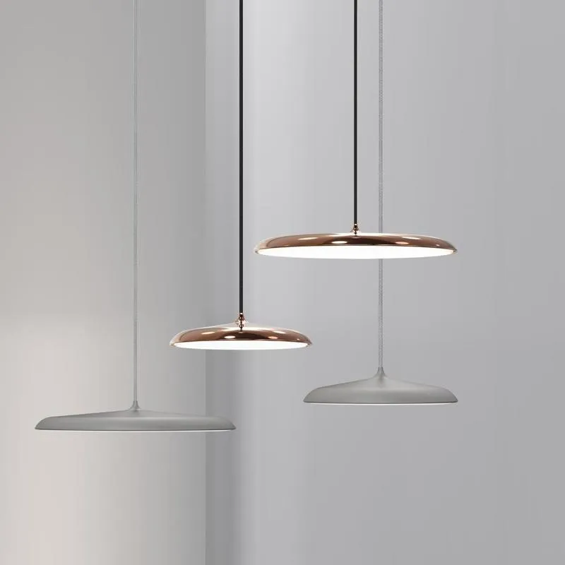 Contemporary Round Disc Pendant Light