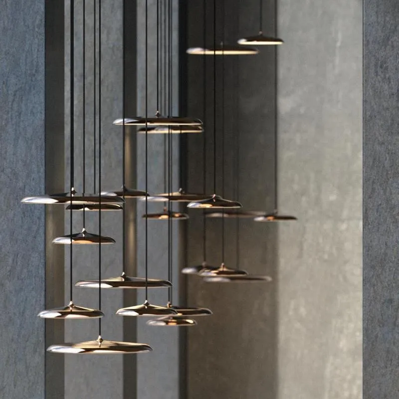 Contemporary Round Disc Pendant Light