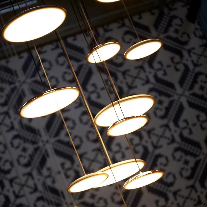 Contemporary Round Disc Pendant Light