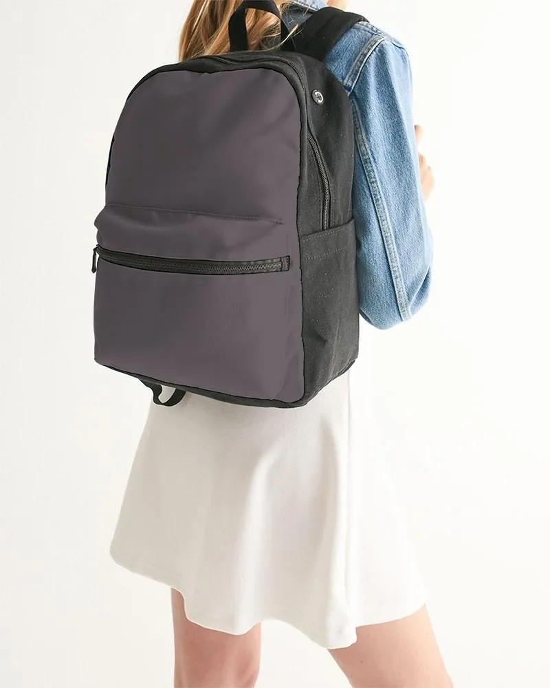 Dark Magenta Gray Canvas Backpack | Dark Pale Magenta Gray | C0M10Y0K80