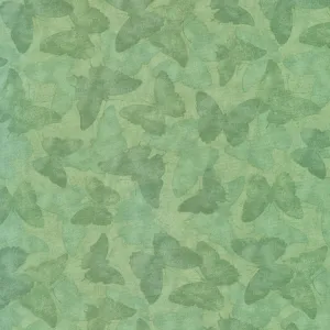 Daydream Garden - Tonal Butterflies Green Yardage