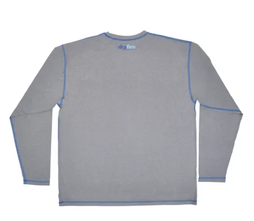 DryFins Gray Long Sleeve Rash Guard | Youth Size Swim Shirt
