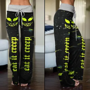 Eat It Creep Skull Smile High-waisted Straight-leg Trousers