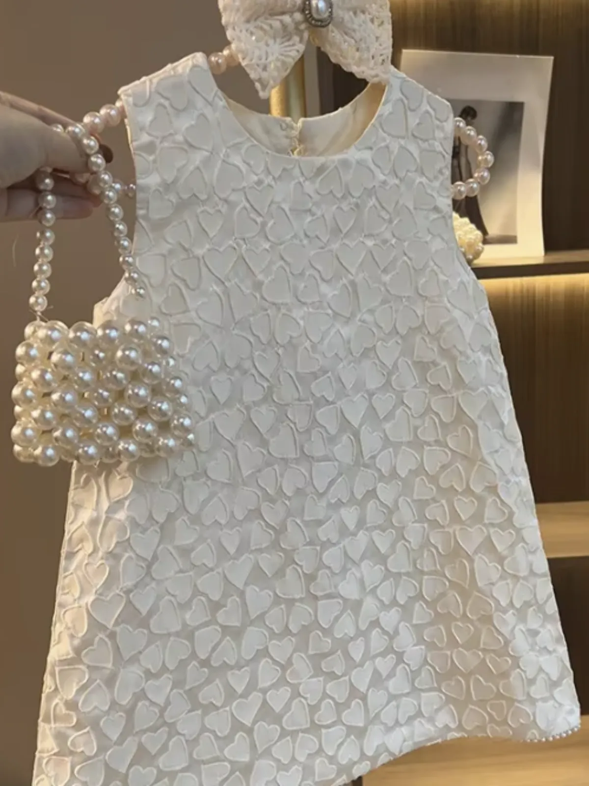 Elegant Bow Pearl Aline Dress