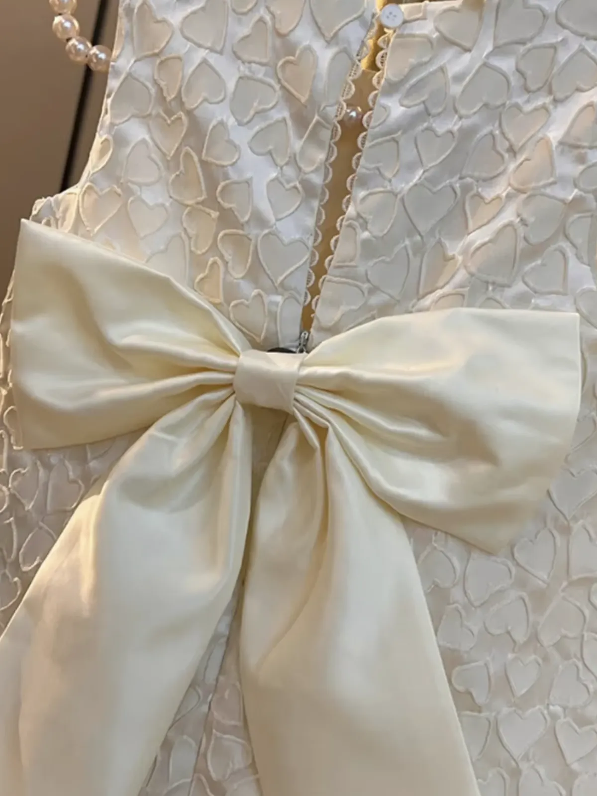 Elegant Bow Pearl Aline Dress