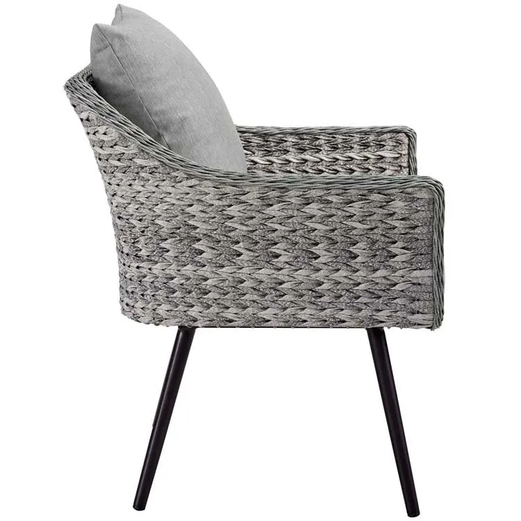 Endeavor Outdoor Patio Wicker Rattan Armchairs Set of 2