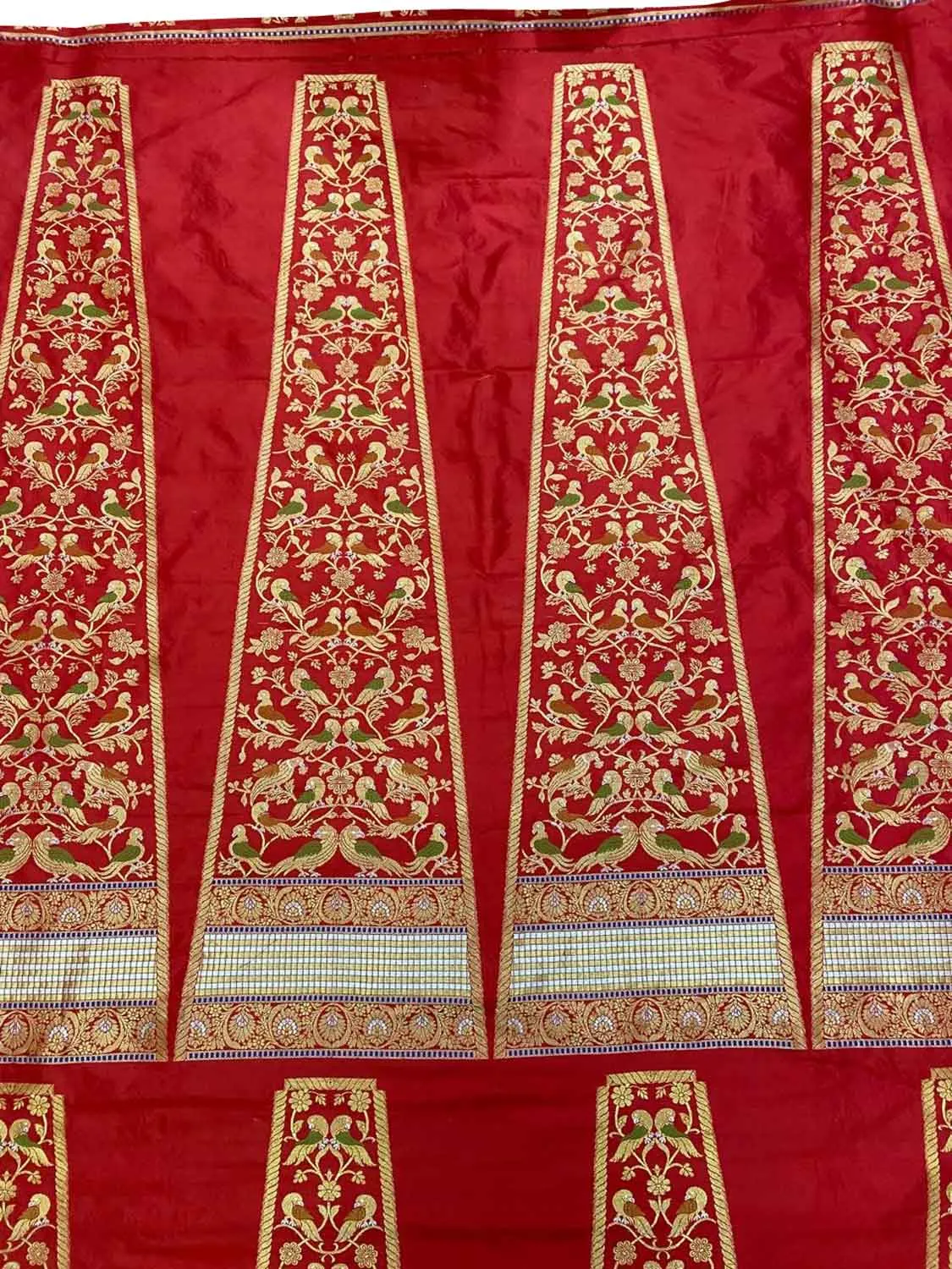 Exquisite Red Banarasi Silk Lehenga Set