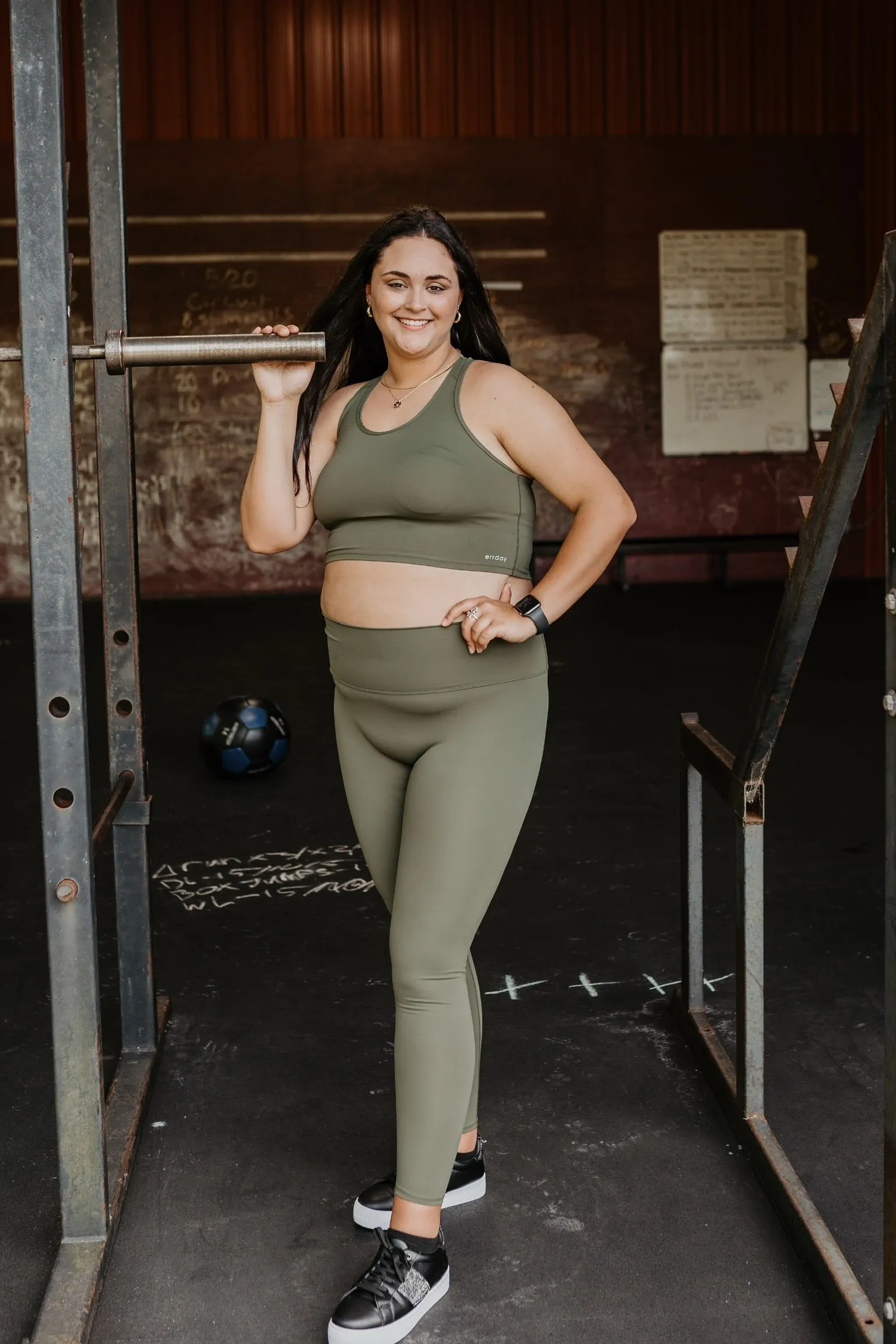 Finish Line Non Pocket Leggings in Olive Green