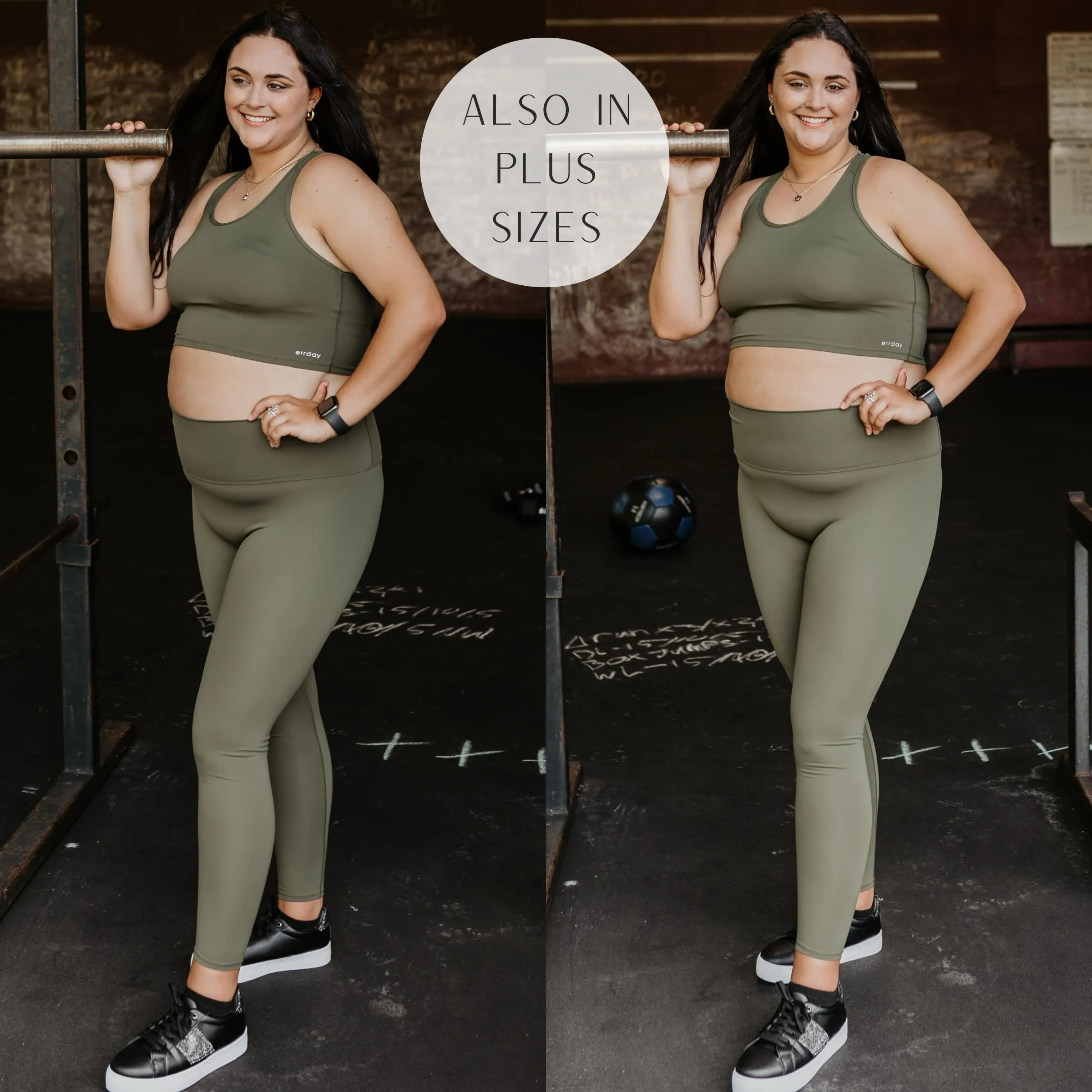 Finish Line Non Pocket Leggings in Olive Green