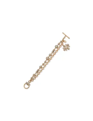 Flex Chain Bracelet and Faux Coco Pearl Toggle