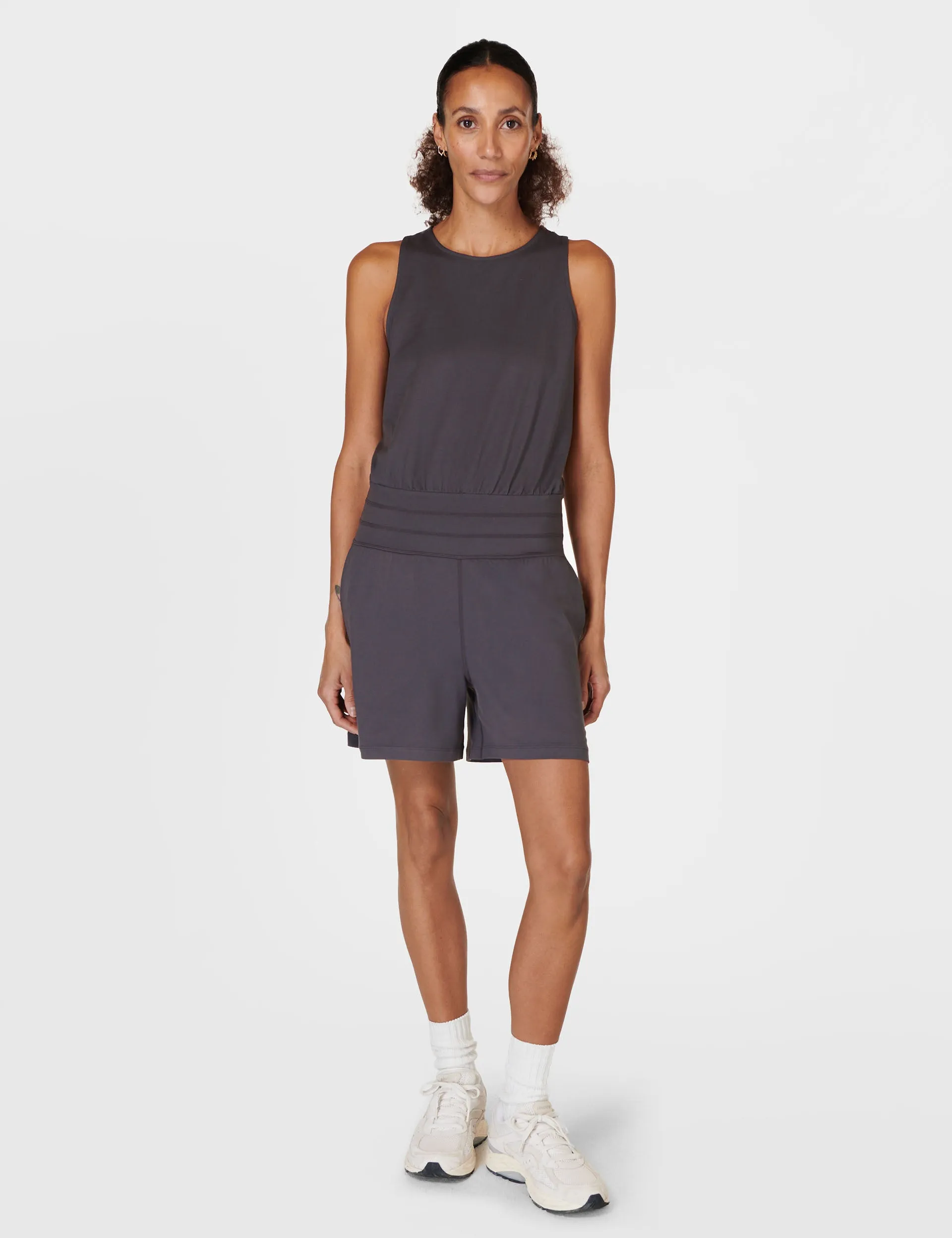 Gaia Performance Yoga Romper - Urban Grey